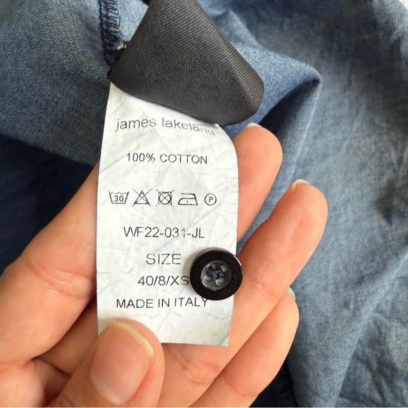 Elegant Ruffled Blue Button Down Shirt - Picture 6 of 10